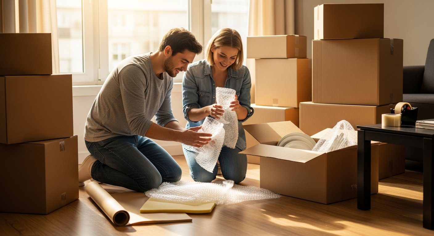 how to pack breakable items for moving