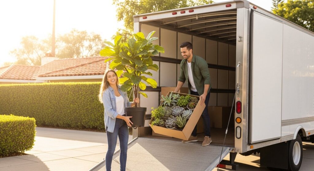 how to move house plants long distance