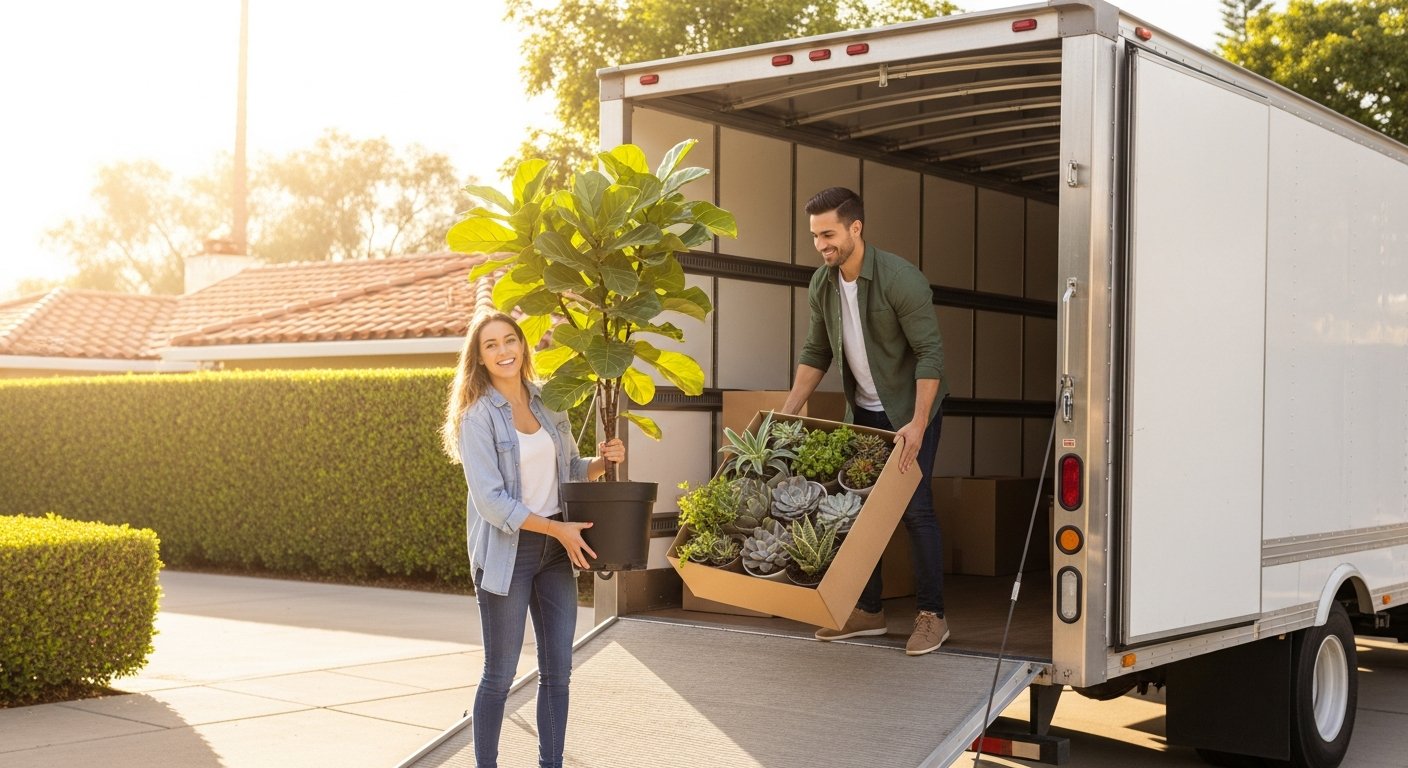 how to move house plants long distance