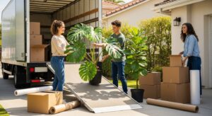 how to move potted plants long distance